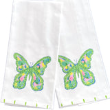 Green Mosaic Butterfly Tea Towel