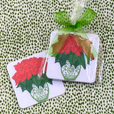 Poinsettia Chinoiserie Paper Coasters