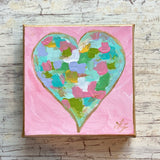 Pink Abstract Heart Painting