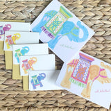 Colorful Elephants Gift Enclosure Card Set