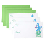 Blue Monkey Chinoiserie Garden Stool Gift Enclosure Card Set