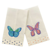 Colorful Butterfly Linen Guest Towels
