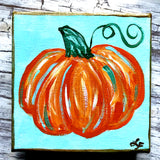 Colorful Pumpkins Original Fall Canvas Art