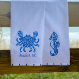 Blue Speckled Crab and Sea Horse