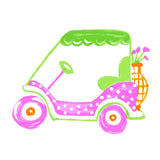 Pink Golf Cart Tea Towel