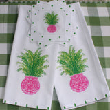 Pink Chinoiserie Palm Tea Towel