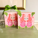 Orange Monkeys on a Chinoiserie Garden Stool Painting