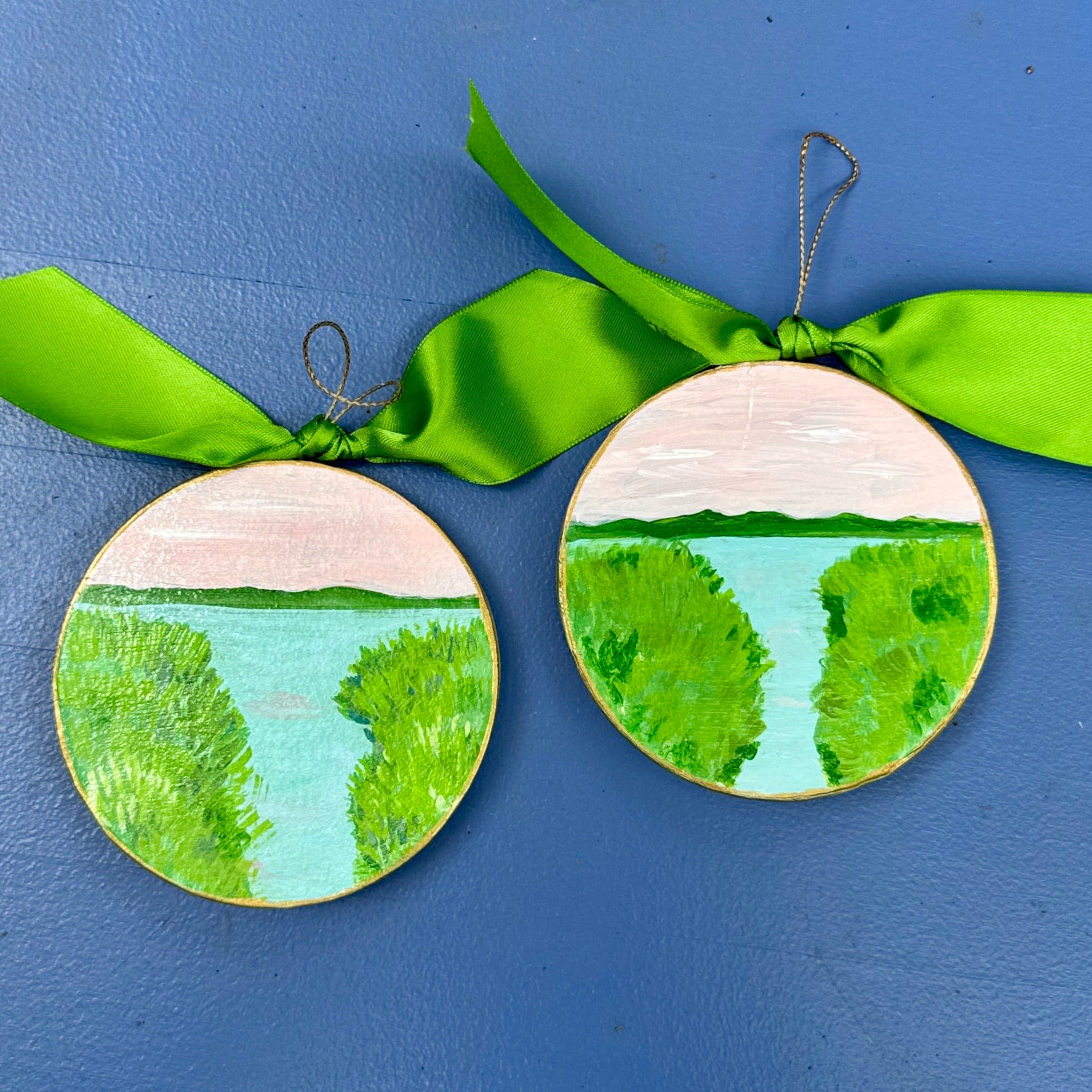Coastal Marsh Hand Painted Ornament - Thumbnail 2