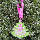 Acrylic Merry Mahjong Christmas Tree Ornament