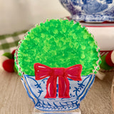 Acrylic Block Chinoiserie Christmas Boxwood