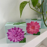Wood Block Dahlia Art