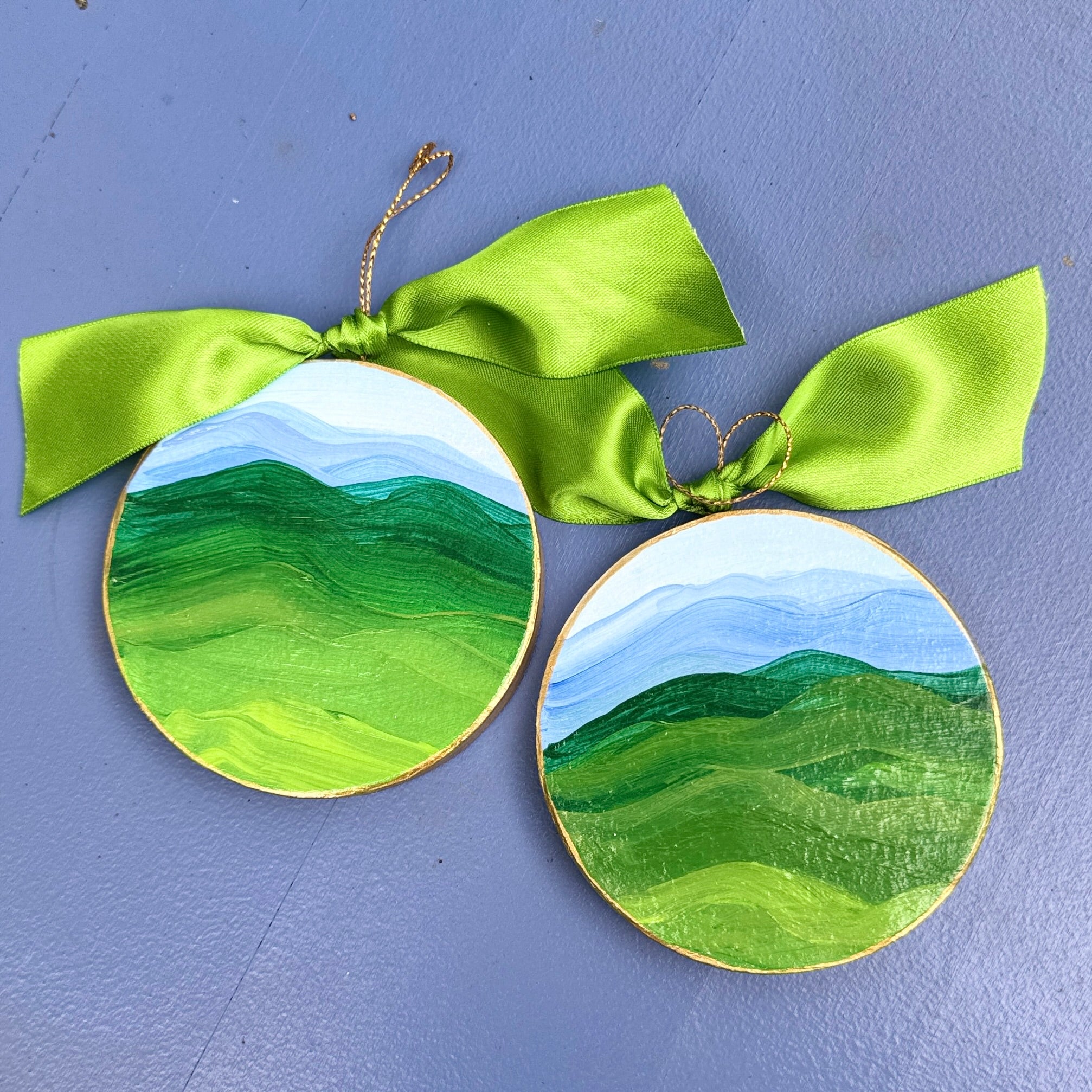 Blue Ridge Mountains Hand Painted Ornament - Thumbnail 2