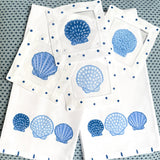 Blue and White Sea Shell Cocktail Napkins