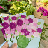 Pink Dahlias Notecard Set
