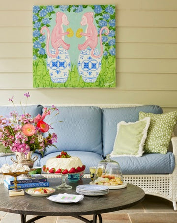 Lemondaisy Design Garden Monkeys Fine Art Painting - Thumbnail 4