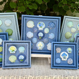 Painted 4 Sea Shell Hydrangea on Whitewashed Blue