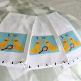 SALE Golden Tennis Dog Beach Dog Tea Towel