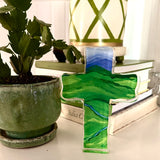Acrylic Block Blue Ridge Mountain Benefit Cross