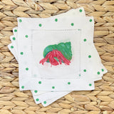 Happy Hermit Crab Linen Cocktail Napkins