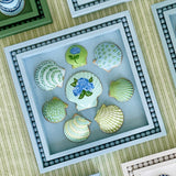 Painted Sea Shell Hydrangea Blues & Greens Shell Art