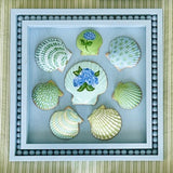 Painted Sea Shell Hydrangea Blues & Greens Shell Art