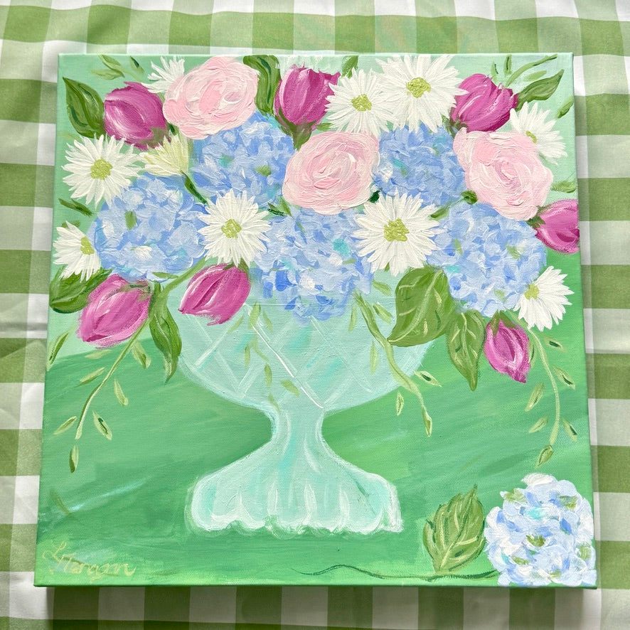 Lemondaisy Design Hydrangeas and Tulips Floral Art - Thumbnail 2