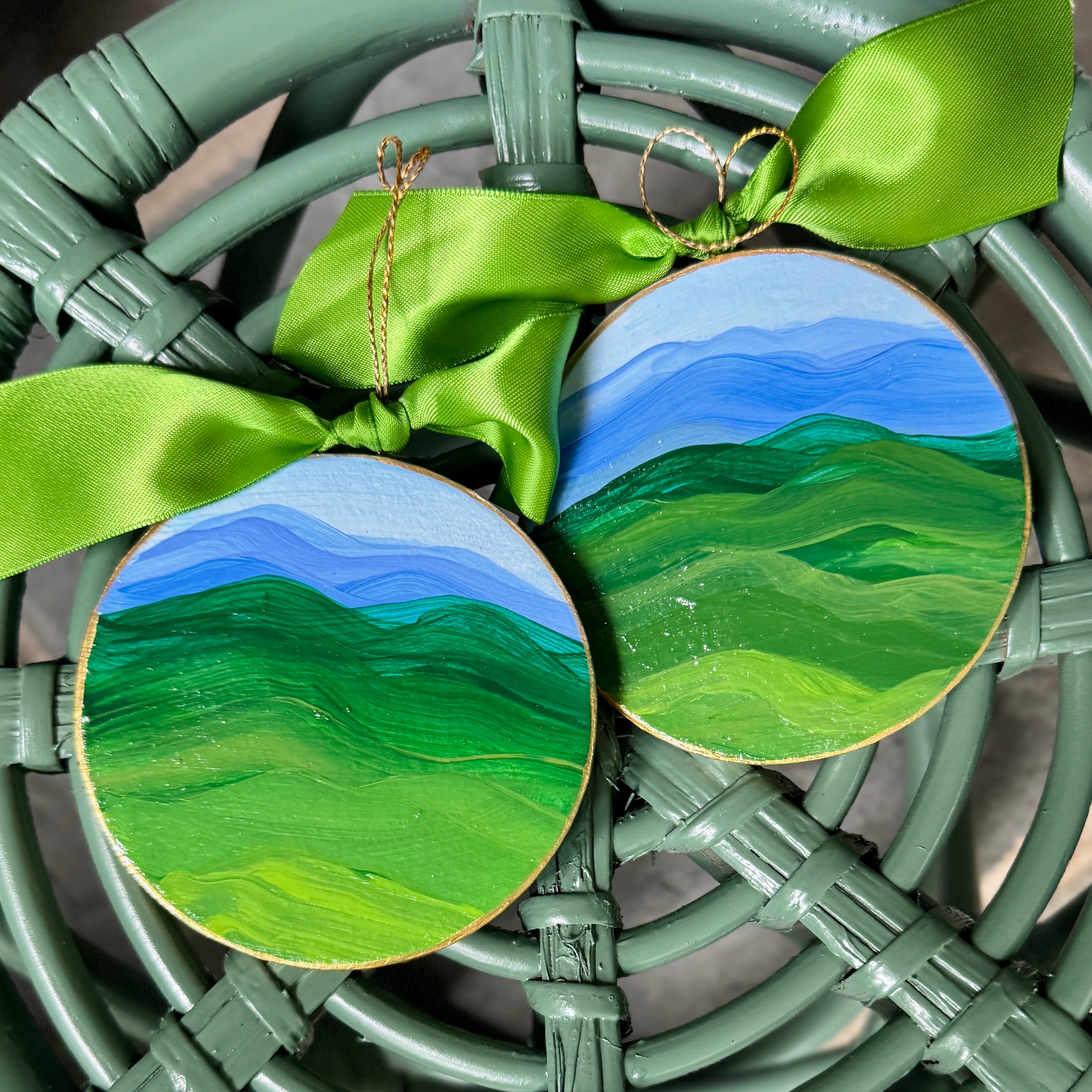 Blue Ridge Mountains Hand Painted Ornament