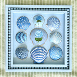 Painted Sea Shell Hydrangea Blues Art
