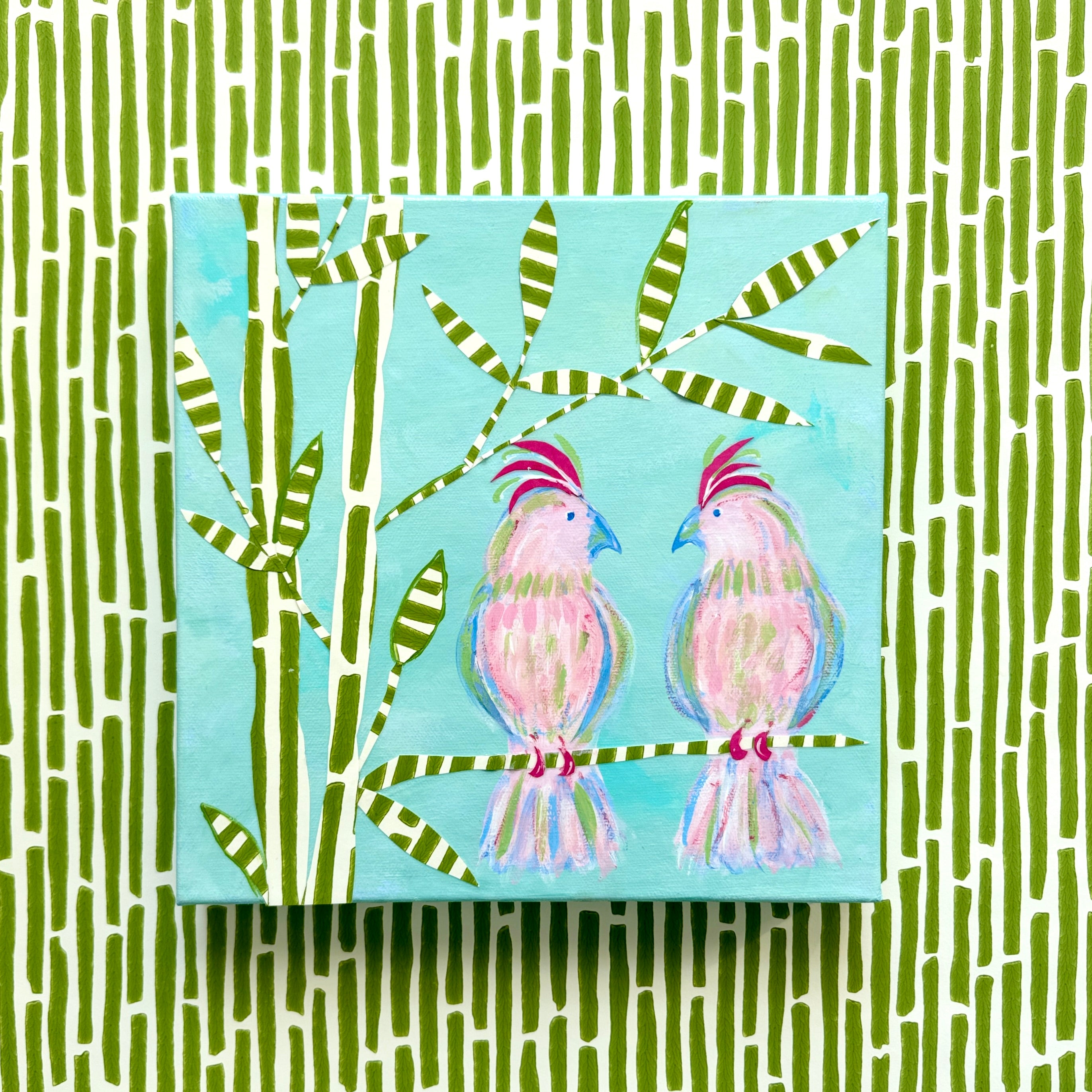 Lemondaisy Design Tropical Bird Mixed Media Art