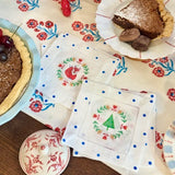 Winter Alpine Linen Cocktail Napkins