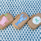 Hand Painted Rainbow Trout Rattan Clutch