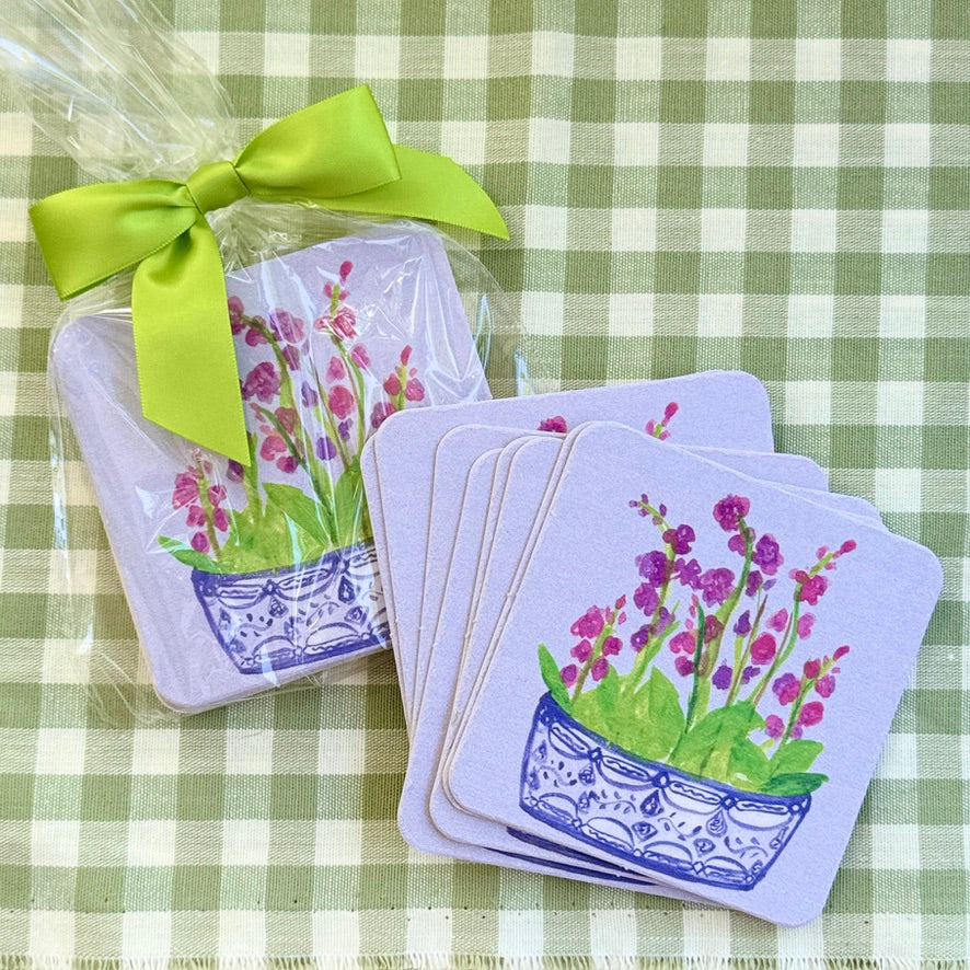 Chinoiserie Orchid Paper Coasters - Thumbnail 2