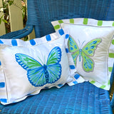 Blue Butterfly Linen Pillows