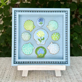 Painted Sea Shell Hydrangea Blues & Greens Shell Art