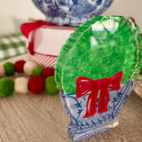Acrylic Block Chinoiserie Christmas Boxwood