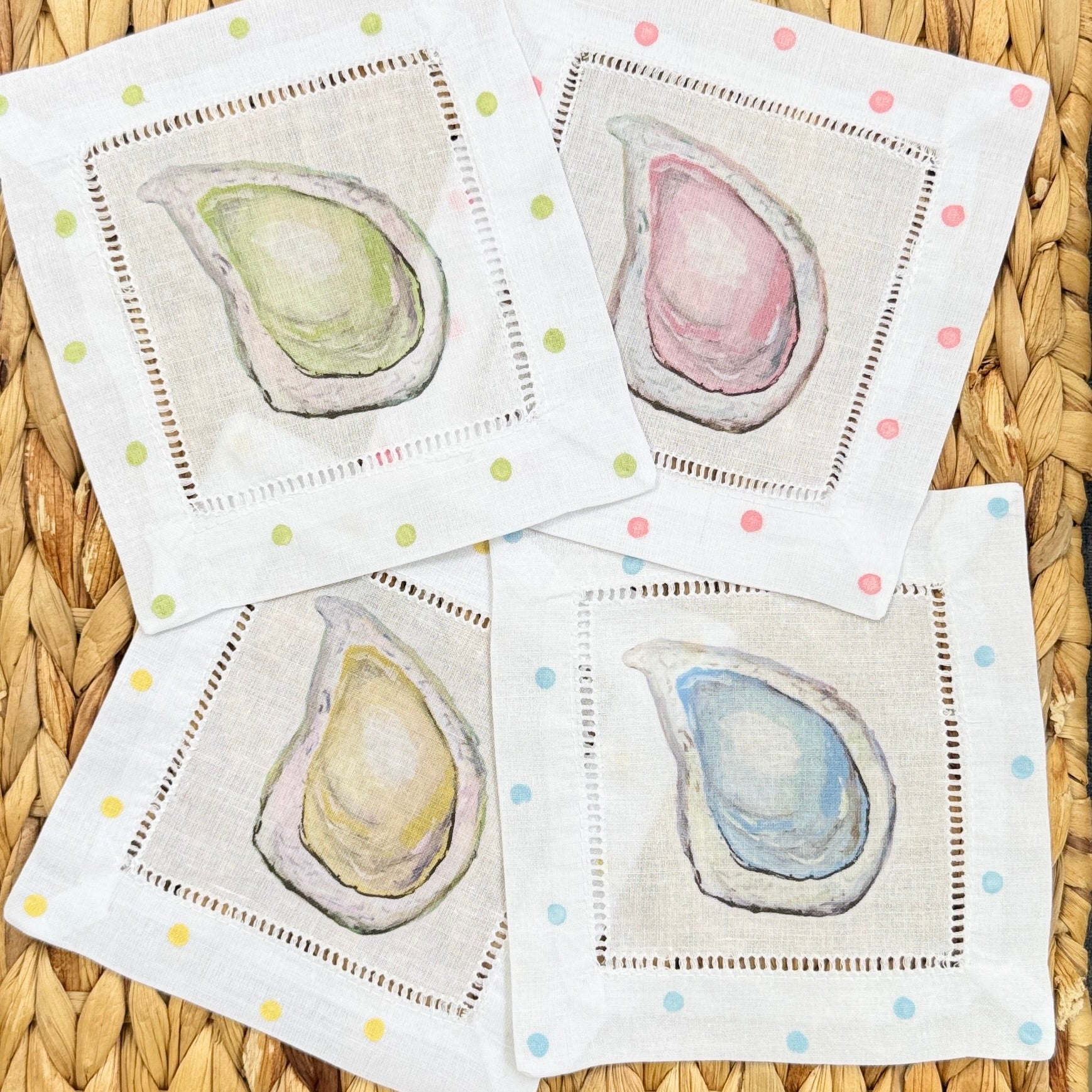 Pastel Oyster Cocktail Napkins - Thumbnail 3