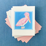 Pink Pelican Art Notecard Set