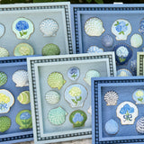 Painted Sea Shell Hydrangea Blues & Greens Shell Art