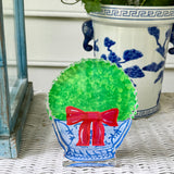 Acrylic Block Chinoiserie Christmas Boxwood