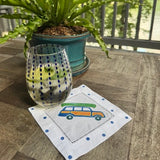 Woody Wagon Linen Cocktail Napkins