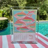 2027 Coastal Calendar with Magnet Acrylic Block Frame