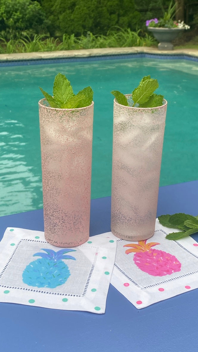 Color Splash Pineapple Linen Cocktail Napkins