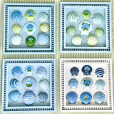 Painted Sea Shell Hydrangea Blues Art