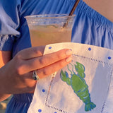 Green Lobster Linen Cocktail Napkins
