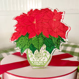 Acrylic Block Chinoiserie Christmas Poinsettia