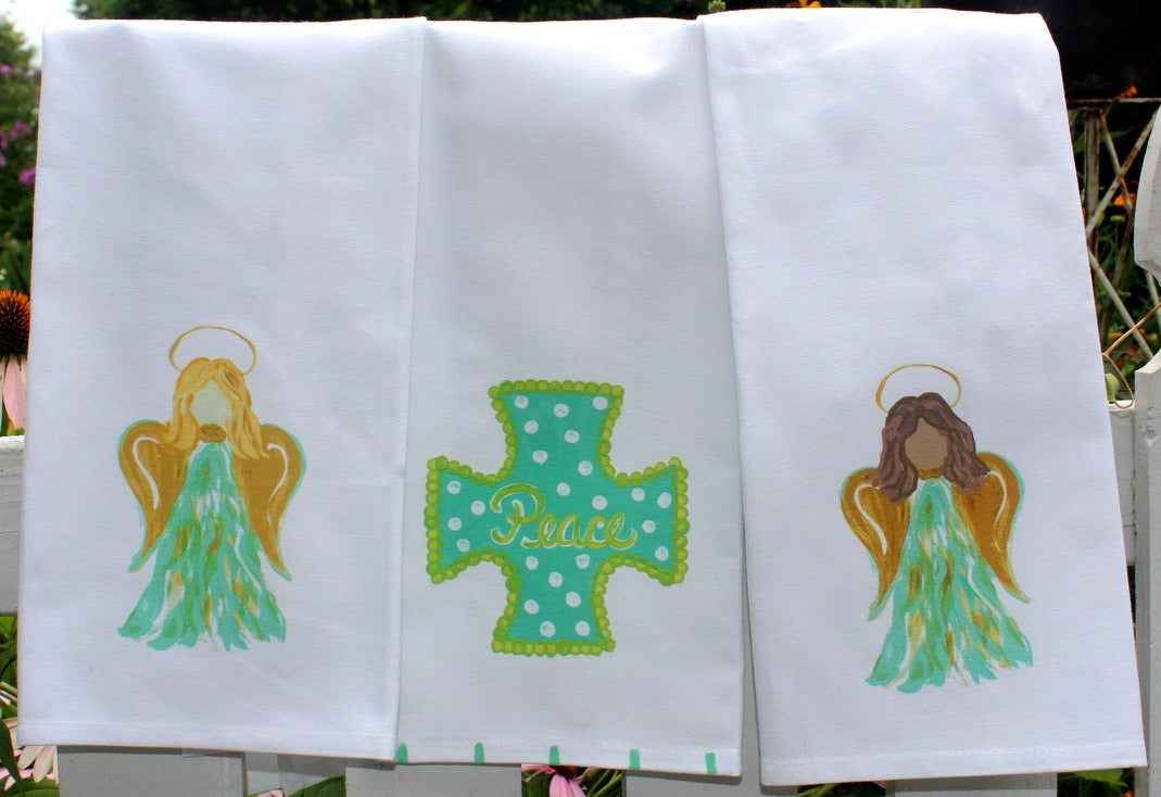 Turquoise Angel Tea Towel - Thumbnail 2