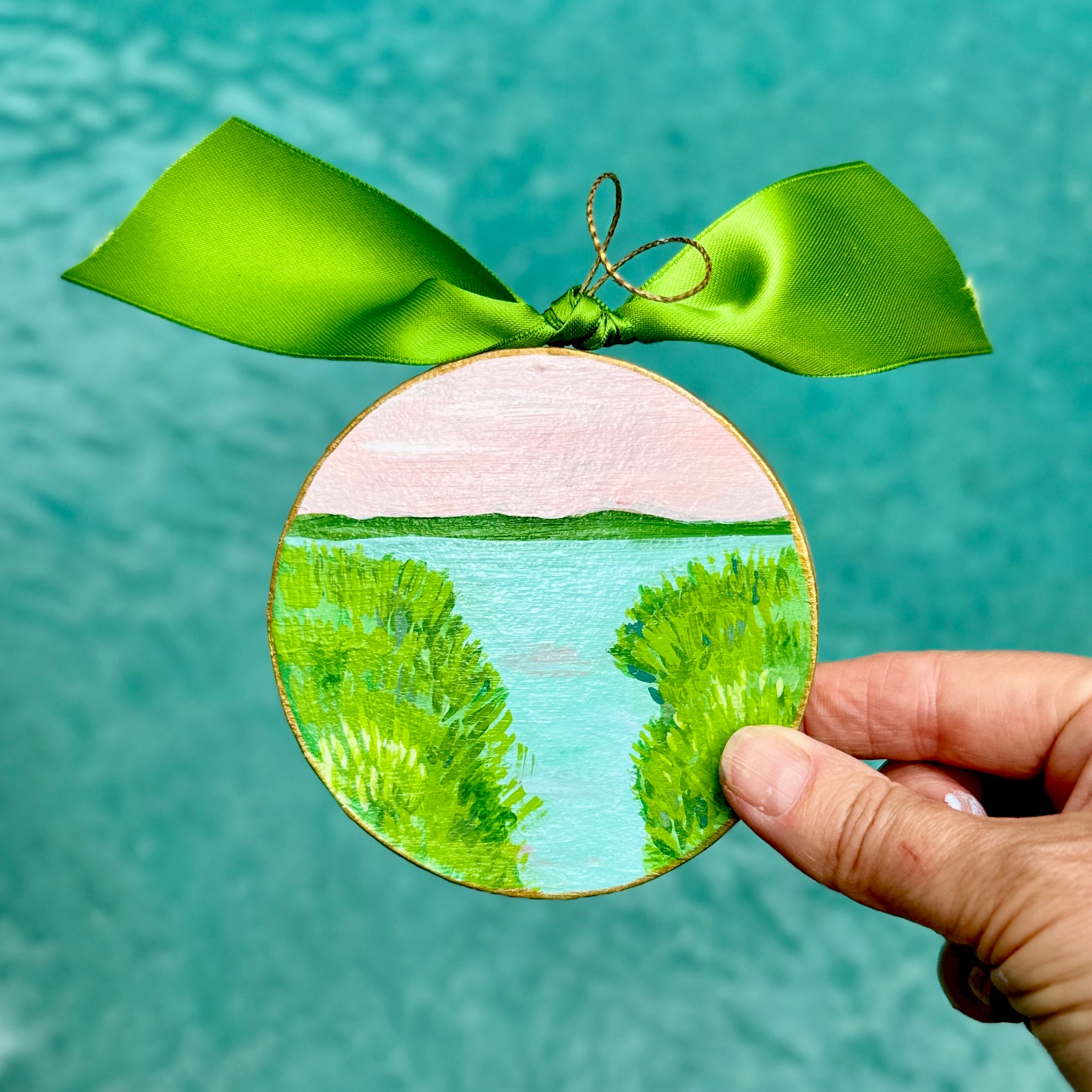 Coastal Marsh Hand Painted Ornament
