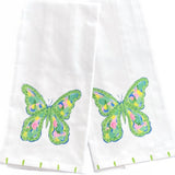 Green Mosaic Butterfly Tea Towel