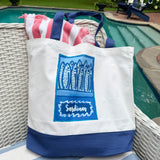 Lemondaisy Blue Tote Bag Whale, Crab or Sardines