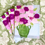 Pink Dahlias Notecard Set